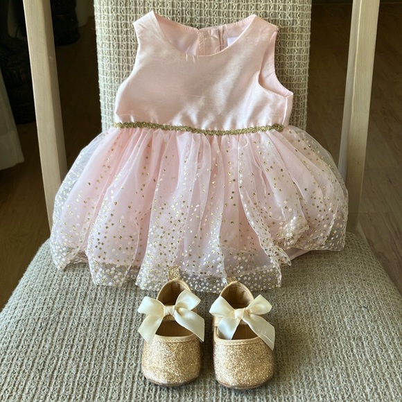 Infant Party Dress with Matching Shoes - Picture 1 of 7